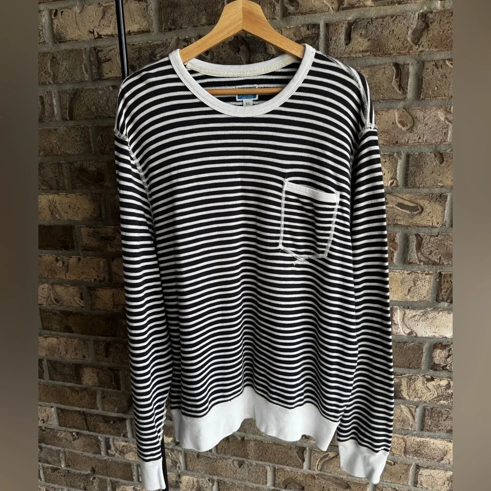 J.Crew Lightweight Sunfaded French Terry Sweatshirt in Stripe Size XL